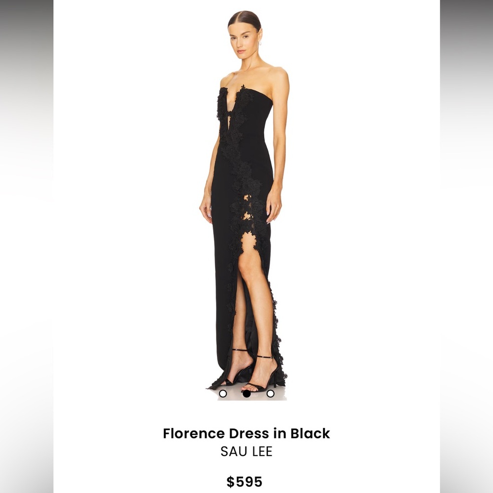 Sau Lee Florence Dress- Elegant Black Strapless Dress Size 4
